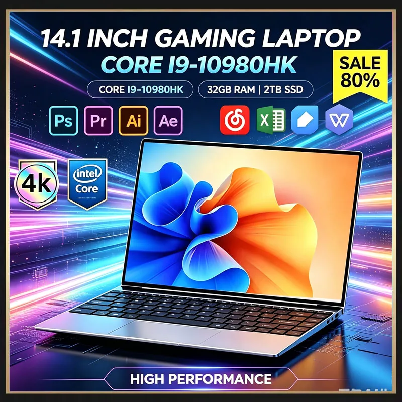 Ssd 2Tb - Bardzo cienki laptop 14,1 cala, procesor